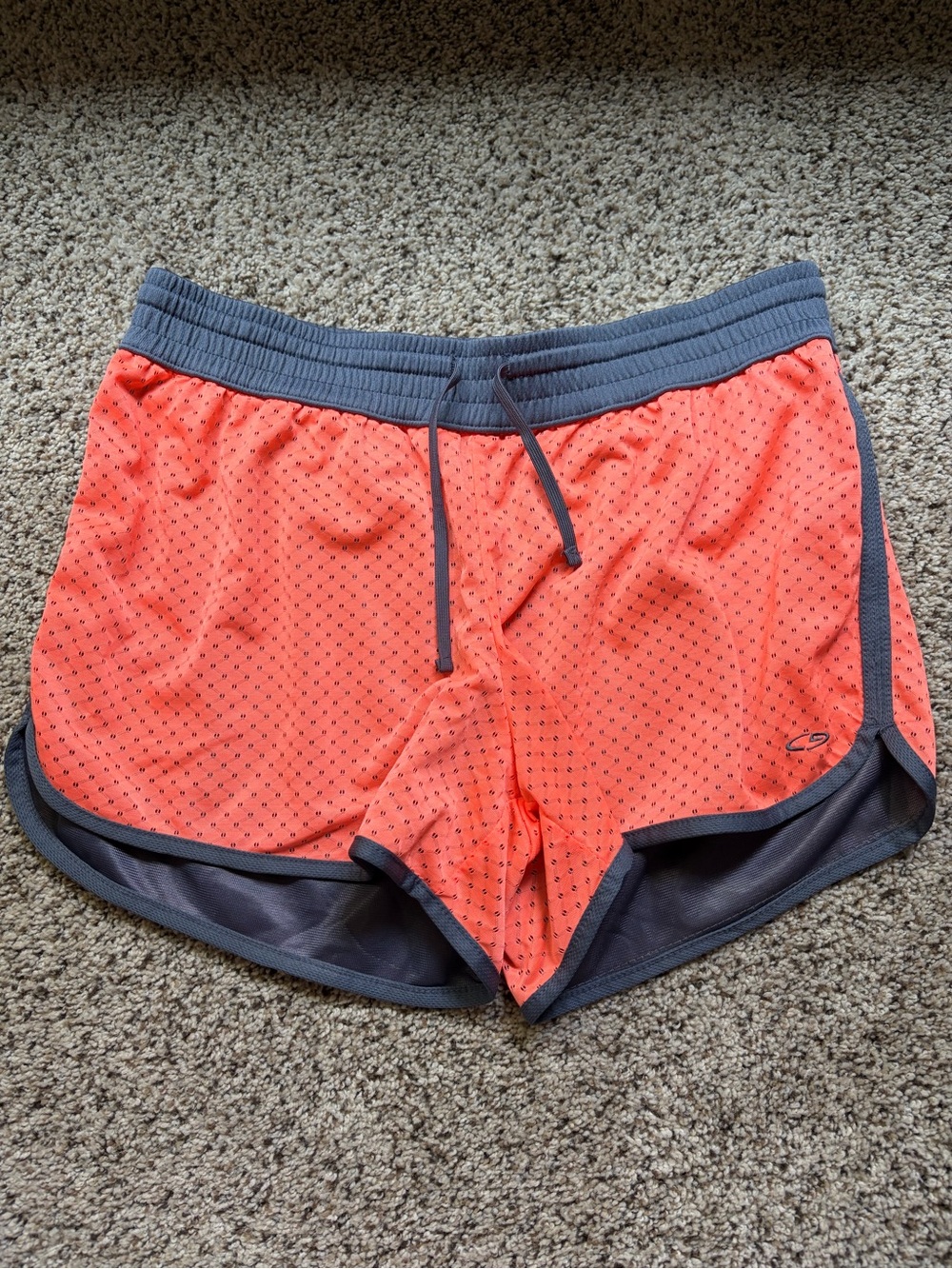 Champion Coral Athletic Shorts with Gray Trim- Large